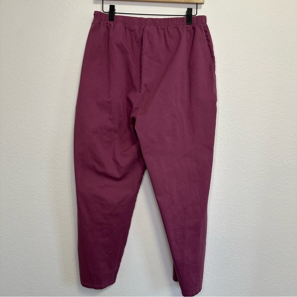 Denim and Company Burgundy Pants with Elastic Waist Size Large Petite - Picture 5 of 6